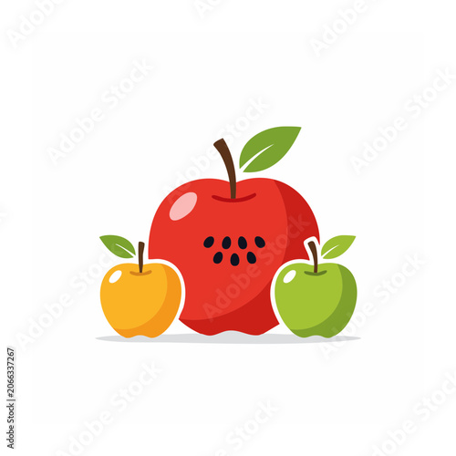 Flat design strawberry with leaves and berries