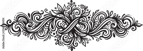 Bild auf Leinwand Elegant ornate floral flourish border with intricate swirls.