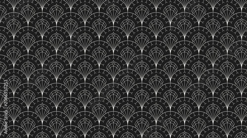 Art Deco Seamless Loop Video, Elegant Geometric Line Pattern Animation on Black