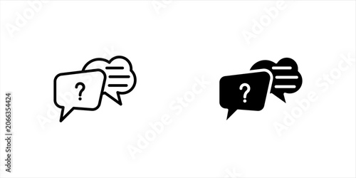 Foto Comment question line icon set