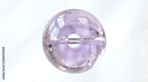 Translucent glass ball with central horizontal groove