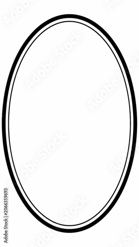 Minimalist Black and White Oval Frame Border Design Element