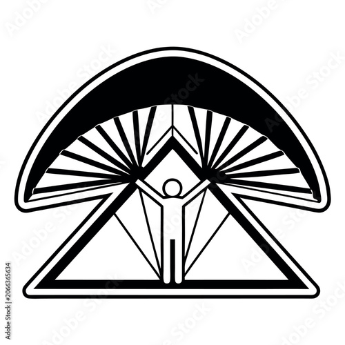 vector-illustration-of-a-black-and-white-of-a-para. 
