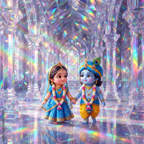 Cute Baby Radha Krishna hol...