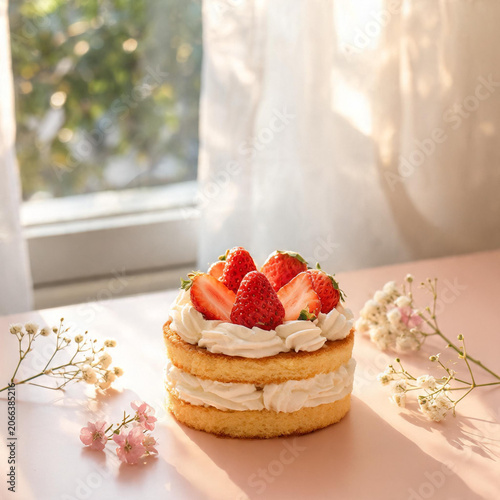 cake with strawberries