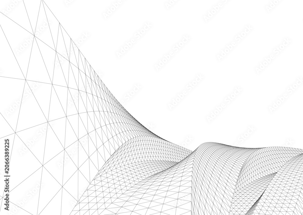 Naklejka premium abstract architecture vector 3d illustration