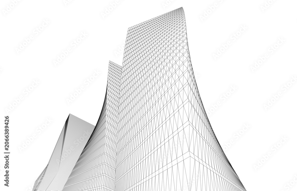 Naklejka premium abstract architecture vector 3d illustration