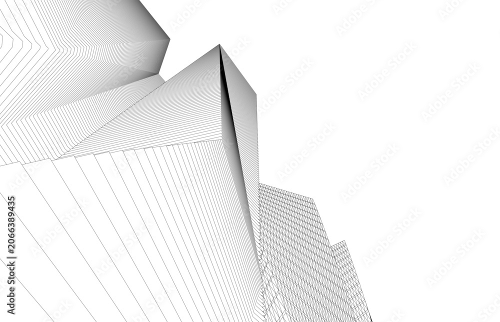 Obraz premium abstract architecture vector 3d illustration