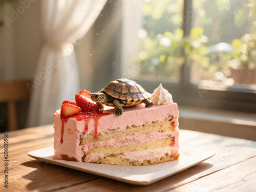Vanilla cake on a plate