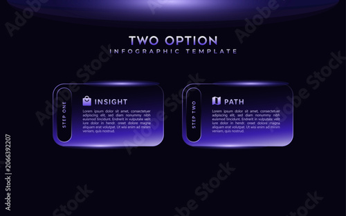 2 modern purple gradient design infographic template for business presentations, workflow visualization, process diagrams, data analysis, strategic planning, reports, dashboards, marketing concepts.