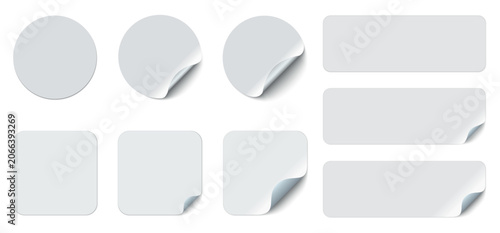 Tableau sur toile Blank adhesive stickers mock up with curved corner