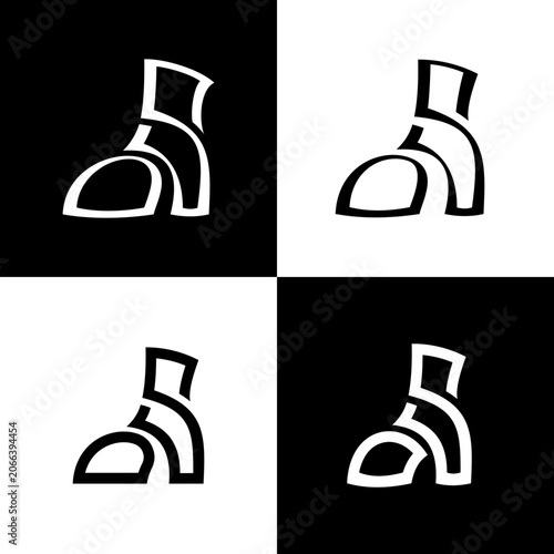 DS Letter Monogram Luxury Boot Logo Design - Abstract Shoe Icon Brand Symbol Vector