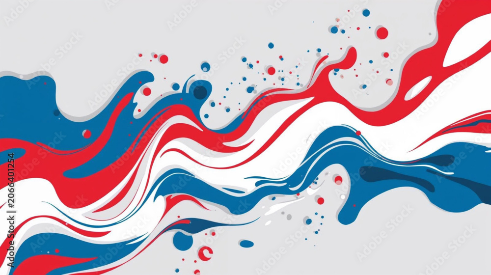 Fototapeta premium abstract background with red and white and blue splash