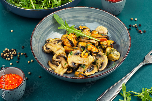 Fresh Mediterranean seafood salad.
