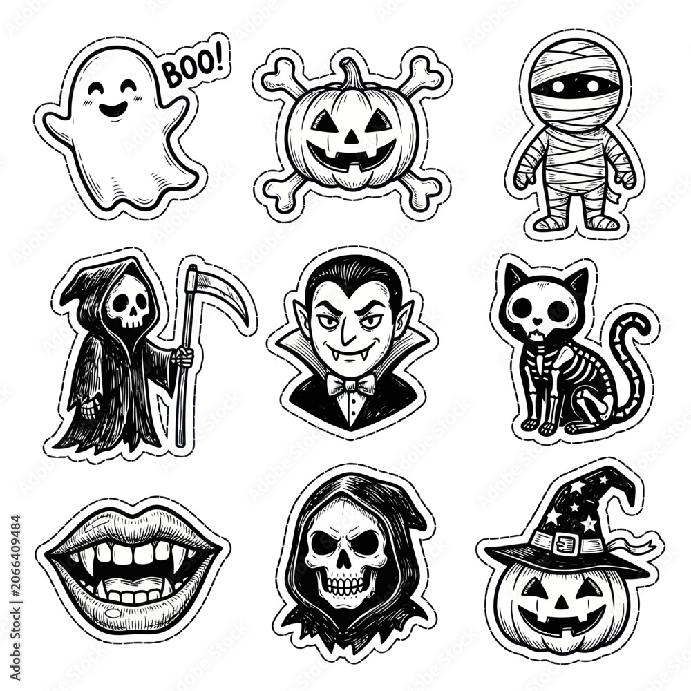 Obraz premium Halloween Stickers Collection
