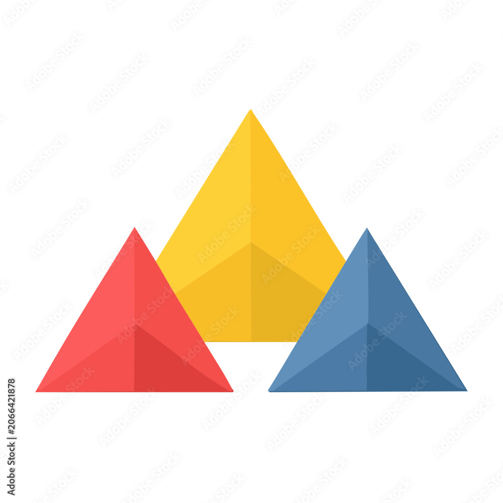 Fototapeta premium Colorful Geometric Pyramids in Flat Design