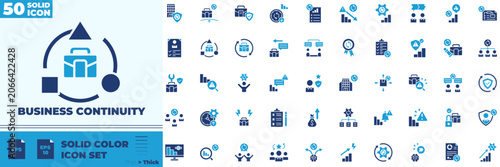 Tableau sur toile Business Continuity Solid Color Editable Icons set