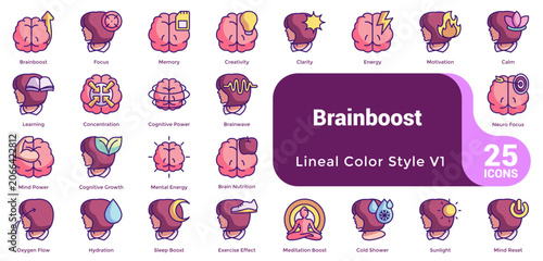 Cuadro en lienzo Color Brainboost Bundle H25 V01