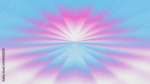 Photos Soft symmetrical radial burst abstract background with grainy noise texture, smooth pastel blue, pink, lavender gradient; dynamic light rays converging at the center