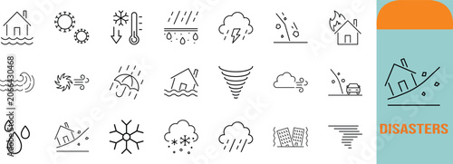 Bild auf Leinwand Emergency natural disaster hazard icons
