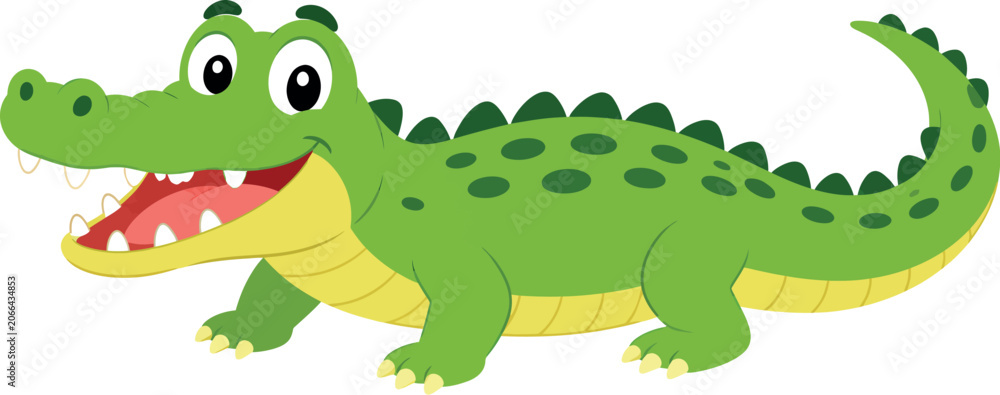 Fototapeta premium Cartoon Crocodile Character Vector Illustration