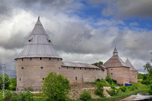 Fényképezés Scenic view of Staraya Ladoga fortress in Russia above the river