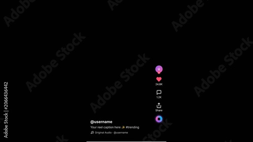 Short Video Reel Frame Overlay with Side Icons and Music Bar