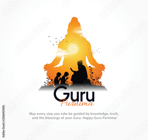 Tableau sur toile new Happy guru Purnima guru writing letter