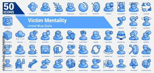 Tableau sur toile Blue Victim Mentality Bundle H50