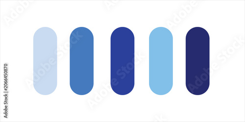Color Pallette Hex code for shades of blue. With 5 different tone values.