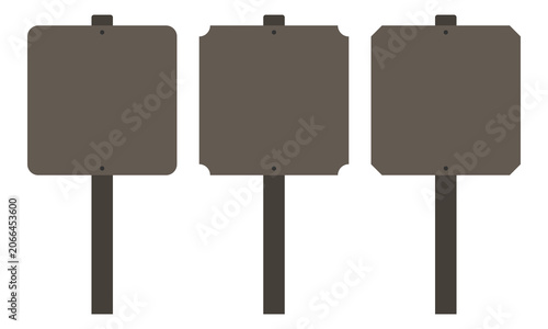 Square Signpost Corner Cut Brown Icons