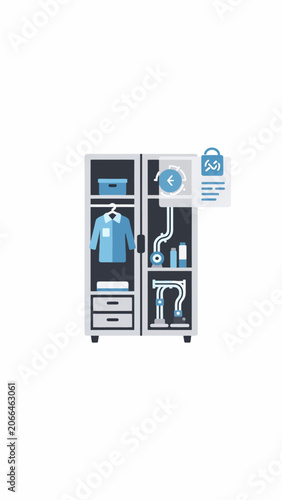 Modern smart home storage organization system.