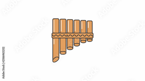 Traditional South American bamboo panpipe instrument.