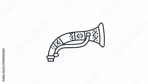 Decorative ancient horn illustration.
