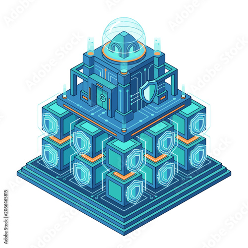 Abstract Digital Security Fortress