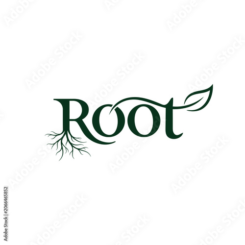 Root Wordmark with Leaf and Root Elements