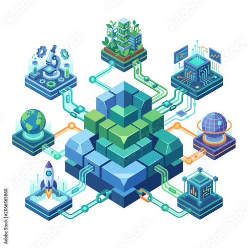 Abstract Technology Network with Innovation Elements