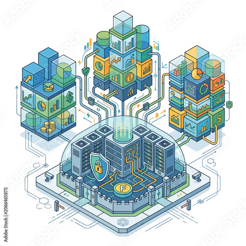 Big Data Server Network Technology Digital Information Flow