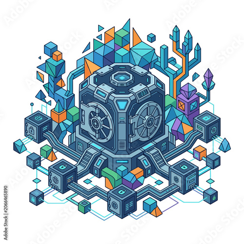 Blockchain Technology and Digital Security Concept