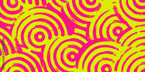 Canvastavla Swirling pattern with concentric circles in pink and yellow hues