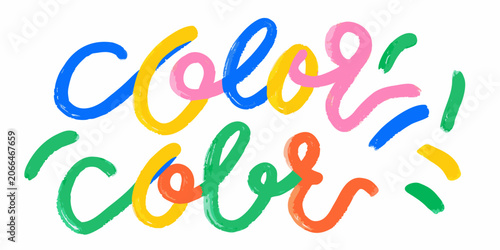 Photography Colorful brushstroke letters vibrant vector illustration with overlapping shapes