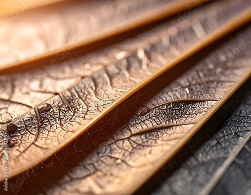 Detailed view of leaf textures.