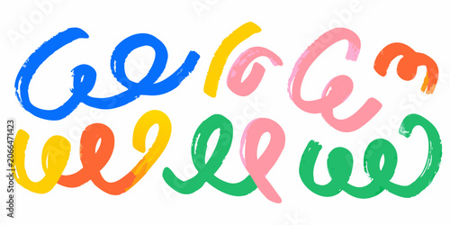 Fotografija Colorful brushstroke letters vibrant and playful vector illustration