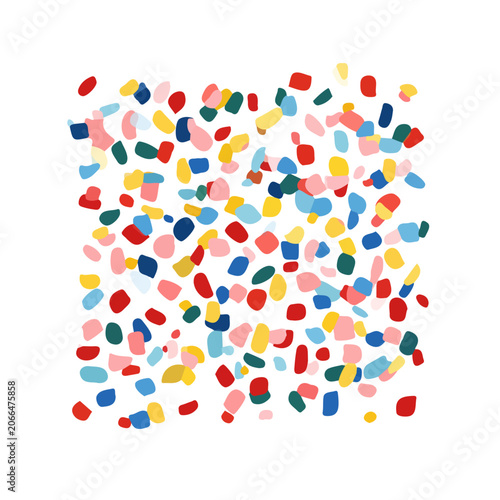 A simple and modern flat 2D vector of a Confetti, isolated on a pure white background.