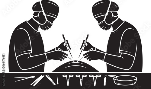 Foto Ancient scribes writing on papyrus together