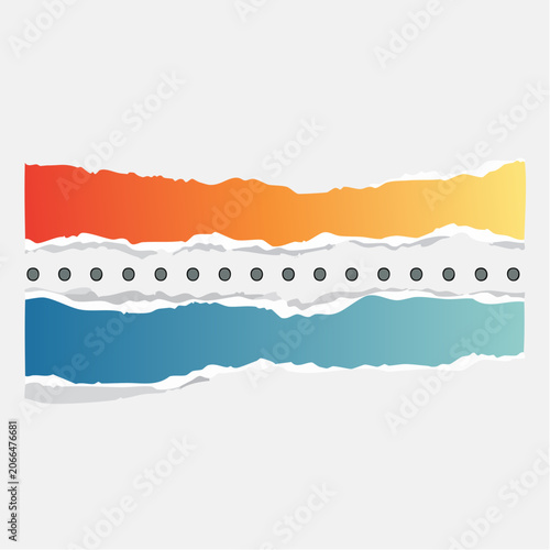 Torn Paper with Gradient Colors and Perforations