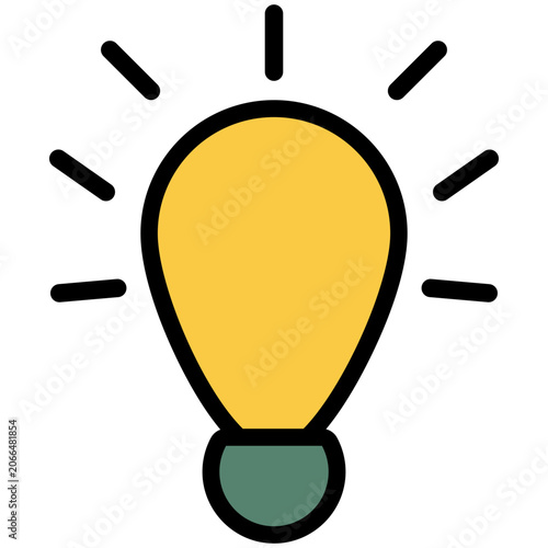 A simple and minimalist light bulb icon representing idea, innovation, and creativity for web designs
