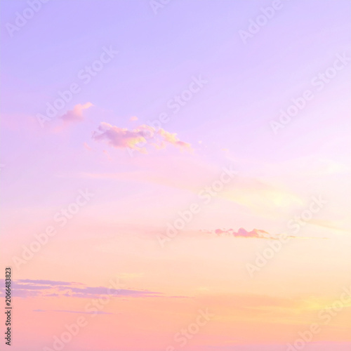 Beautiful Pastel Pink and Purple Sunset Sky with Soft Clouds
