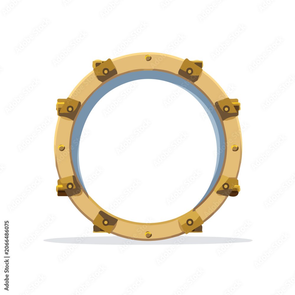 Obraz premium 2D minimalist flat vector of a Tambourine, contemporary clean design isolated on white.