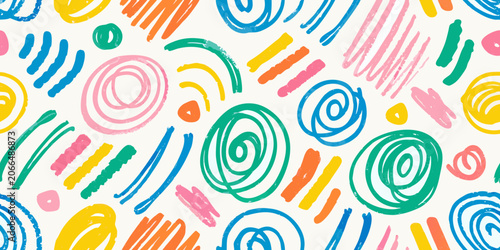 Photography Colorful marker scribble pattern on a white background